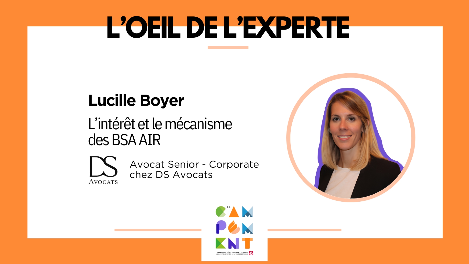 L'oeil de l'experte - Les mécanismes du BSA AIR avec DS Avocats