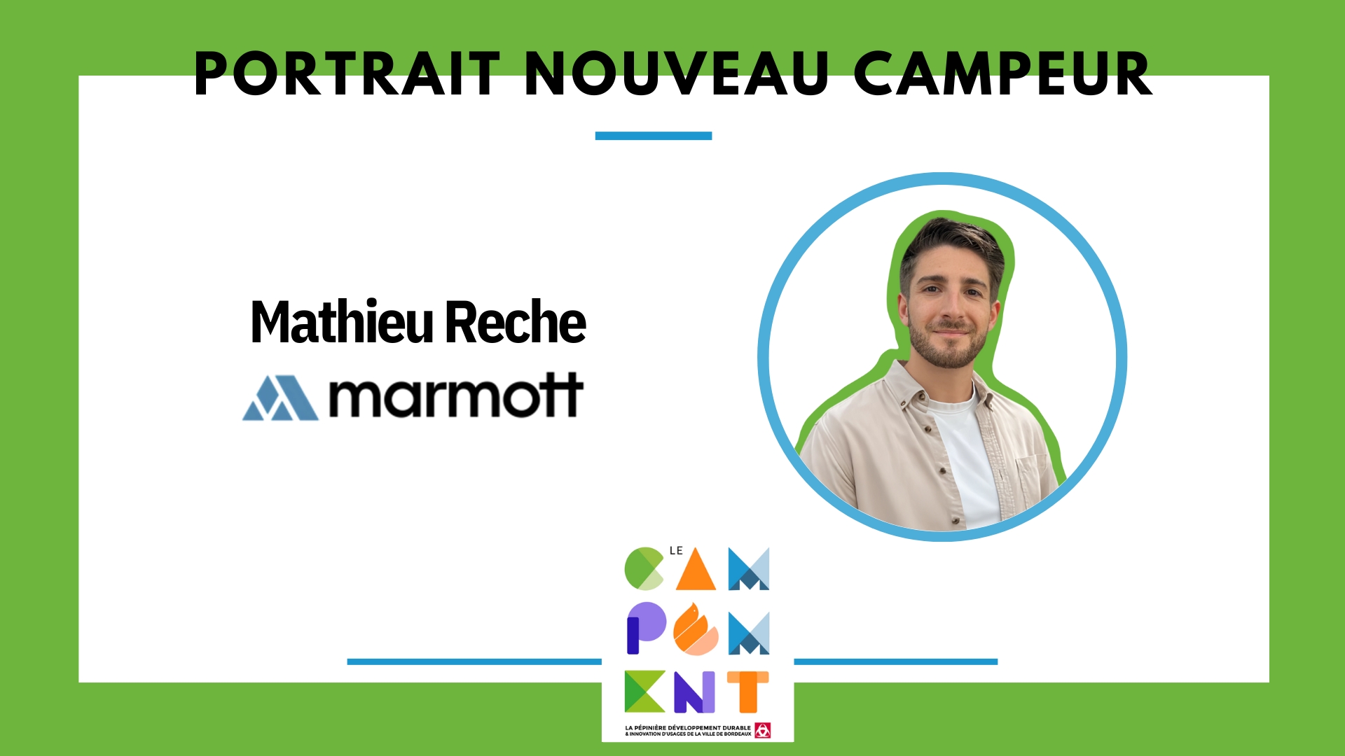 Portrait nouveau Campeur - Mathieu Reche fondateur de Marmott