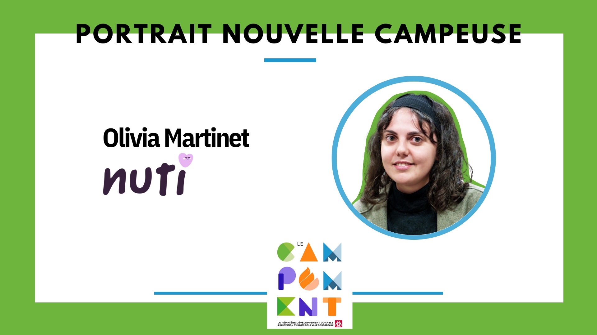 Portrait nouvelle campeuse - Olivia Martinet fondatrice de Nuti